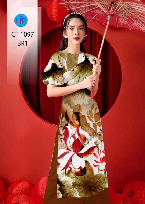 Vải Áo Dài Cách Tân Hoa Sen AD CT1097 3